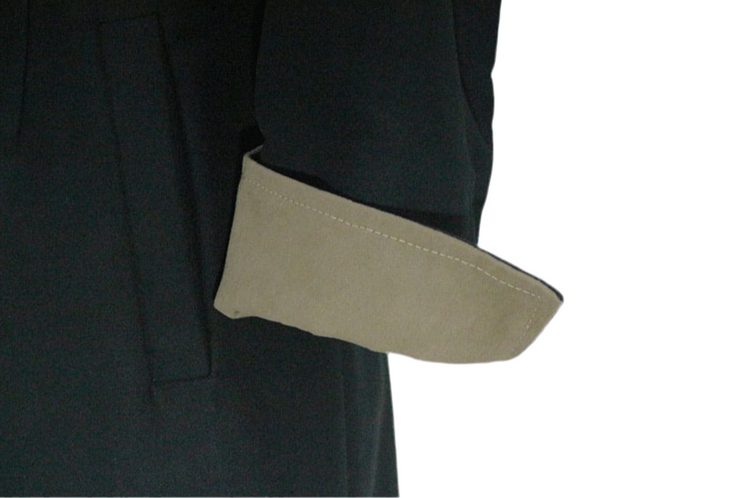Violetta green fustian and leather trim