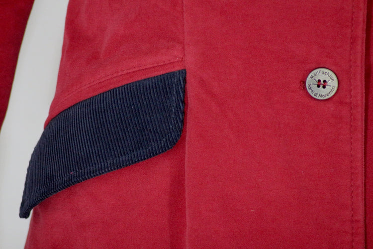 Cappotto fustagno rosso modello "Alice"