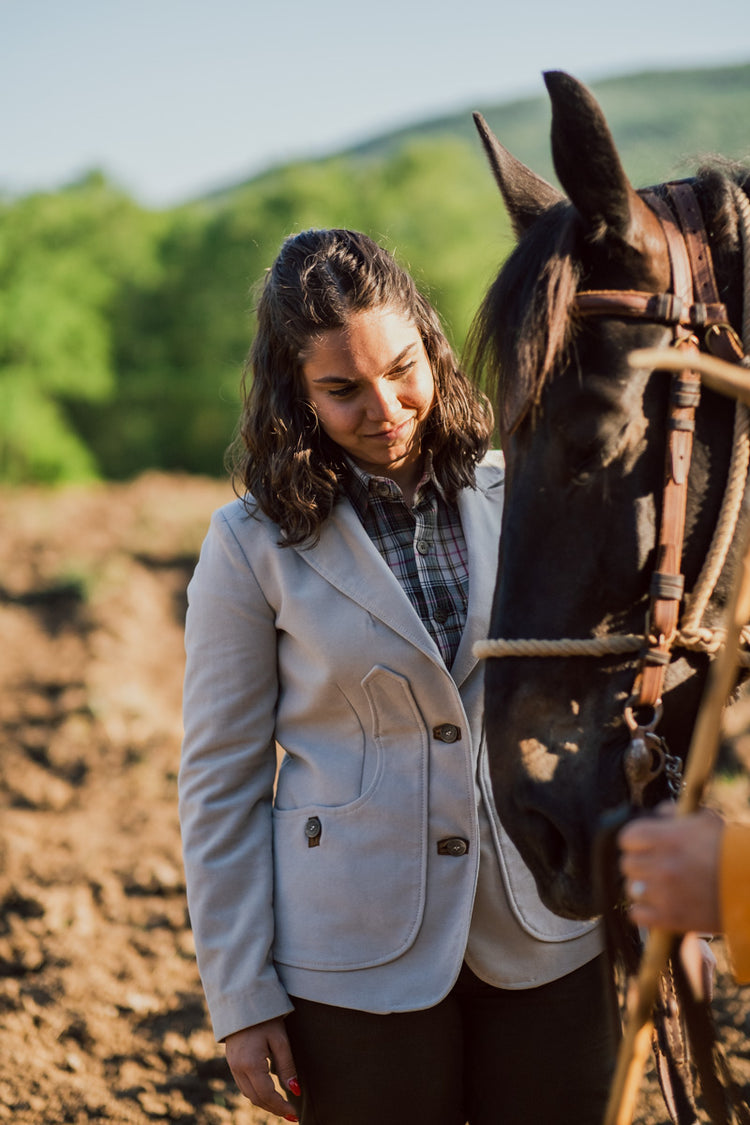 Giacca maremmana fustagno bianco artico modello "Violetta"