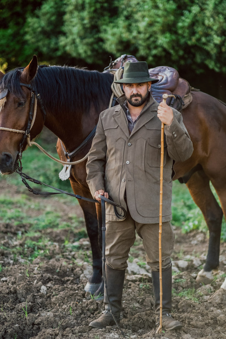Giacca maremmana tela olona marrone