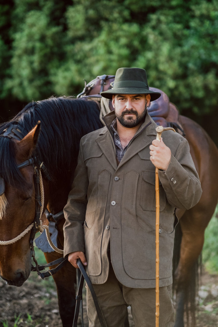 Giacca maremmana tela olona marrone