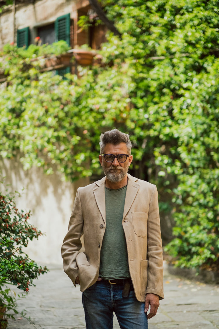 Blue tweed jacket, buttero model