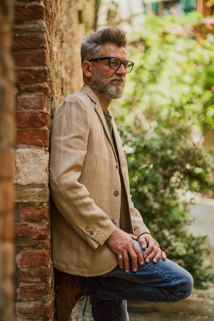 Giacca lino coloniale modello "Buttero"