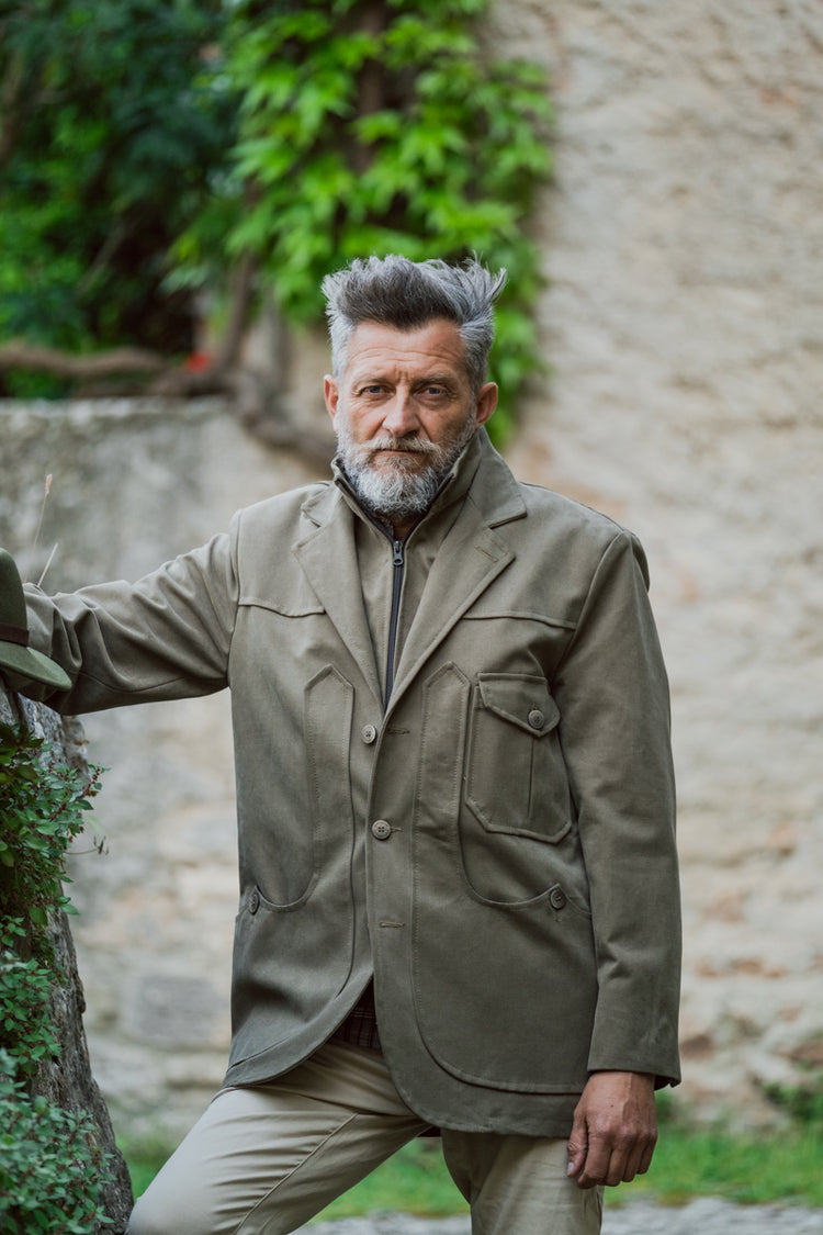 Giacca maremmana tela olona verde salvia