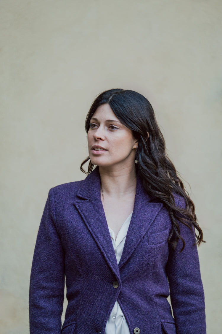Cappotto lana viola modello "Alice"