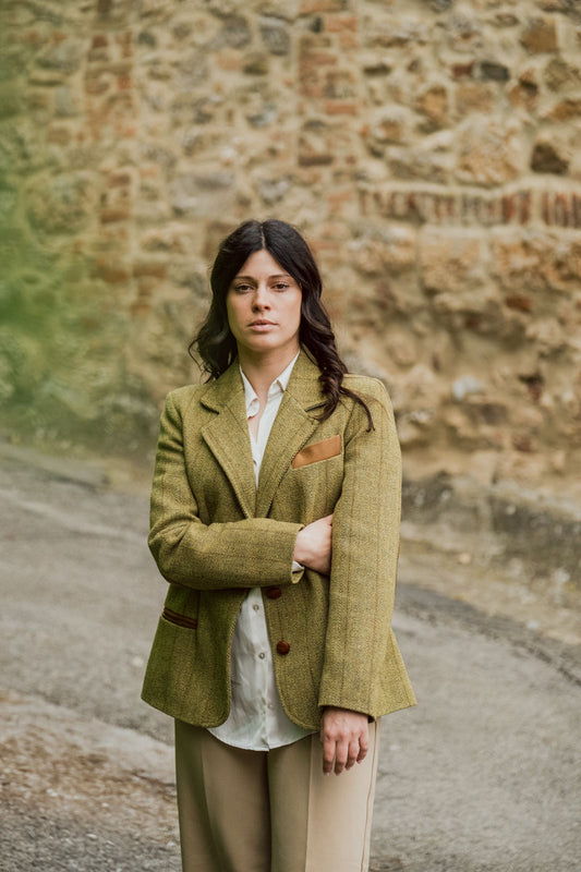 Giacca lana tweed modello "Viola"