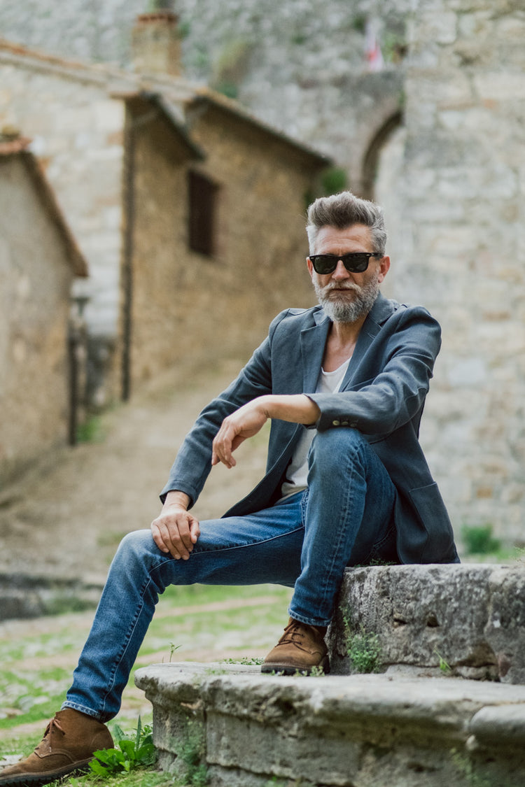 Giacca lino grigio modello "Buttero"