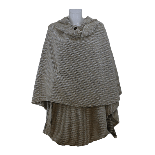 Mantella lana beige melange modello "Luisella" - taglia unica