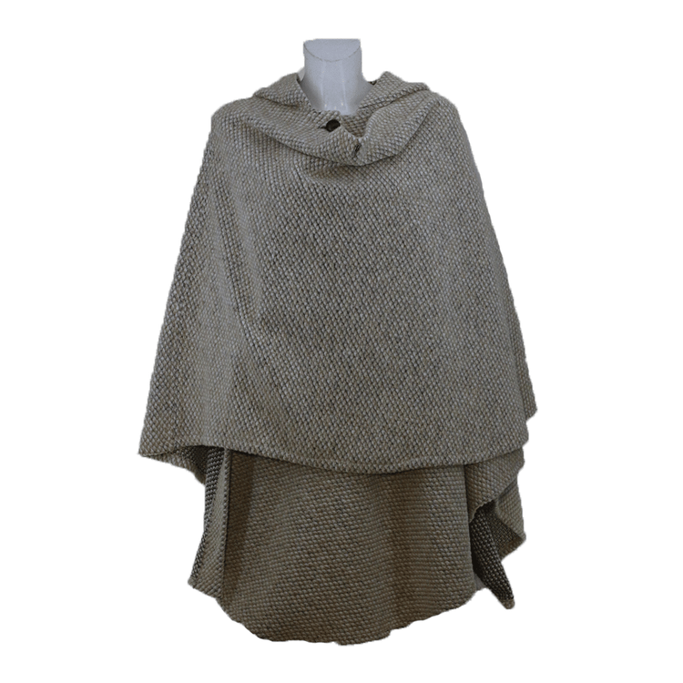 Mantella lana beige melange modello "Luisella" - taglia unica