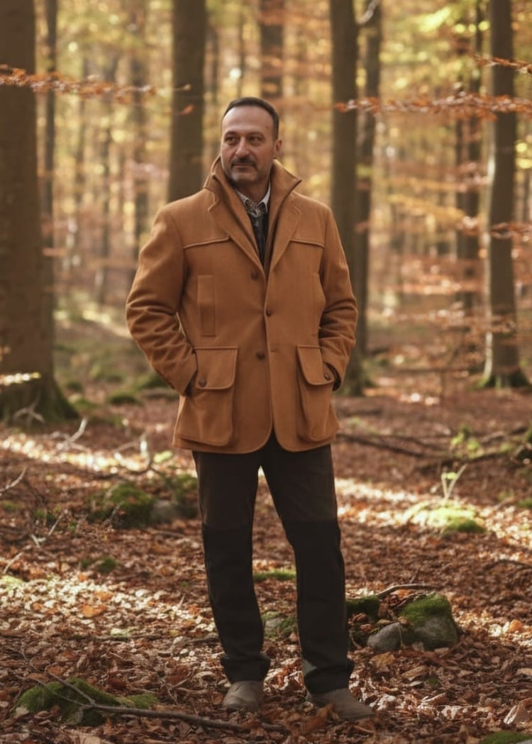 Giaccone lana arancio modello "Amiata"