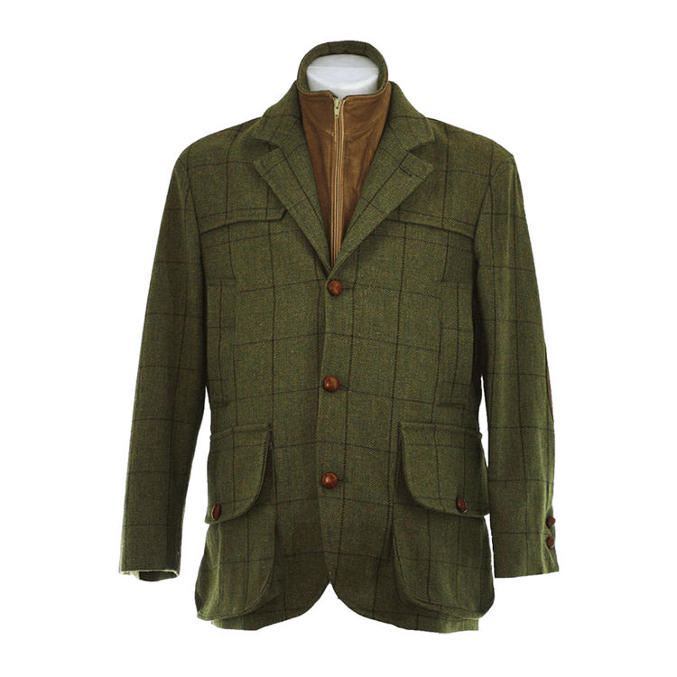 Giaccone lana tweed verde modello "Amiata"
