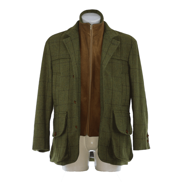 Giaccone lana tweed verde modello "Amiata"