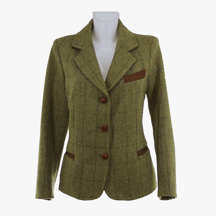 Giacca lana tweed verde modello "Viola"