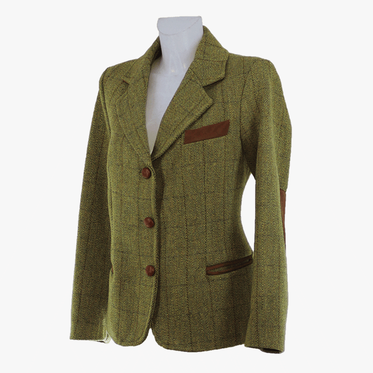 Giacca lana tweed verde modello "Viola"
