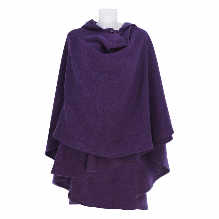 Mantella lana viola modello "Luisella"- taglia unica