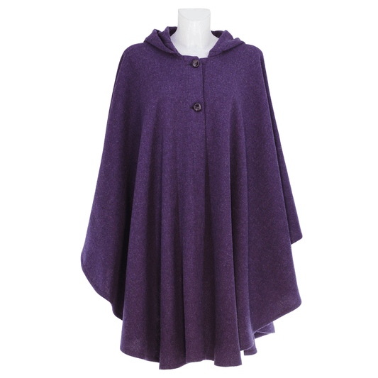 Mantella lana viola modello "Luisella"- taglia unica