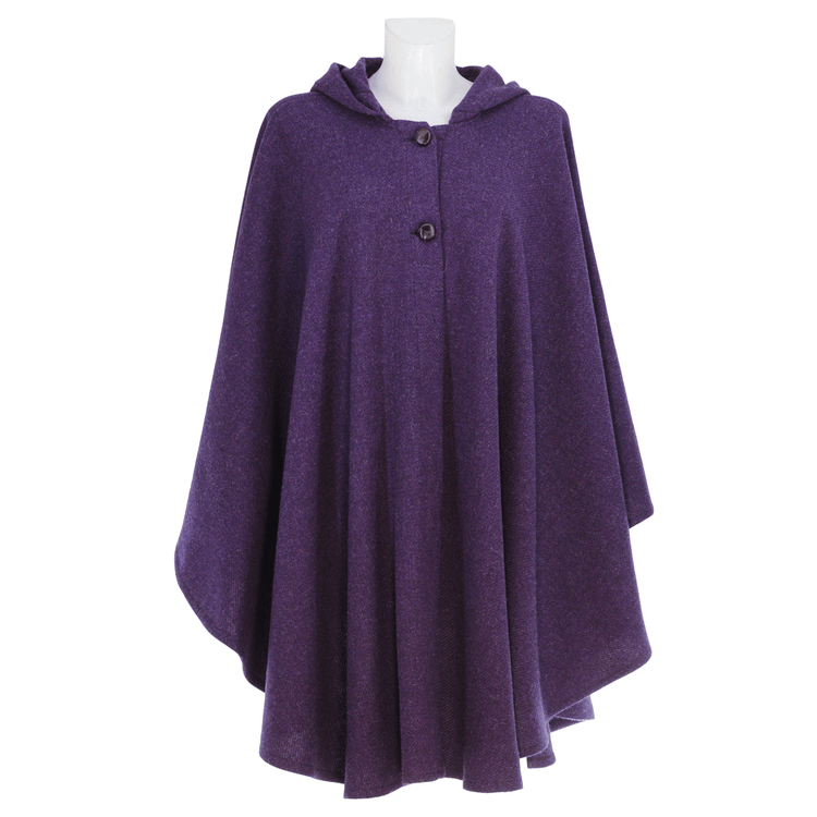 Mantella lana viola modello "Luisella"- taglia unica