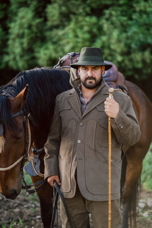 Giacca maremmana tela olona marrone