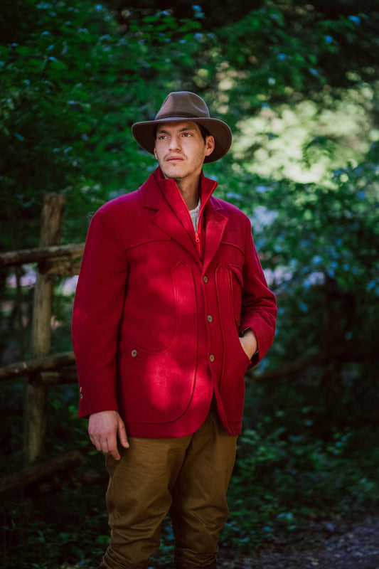 Giacca maremmana lana rosso