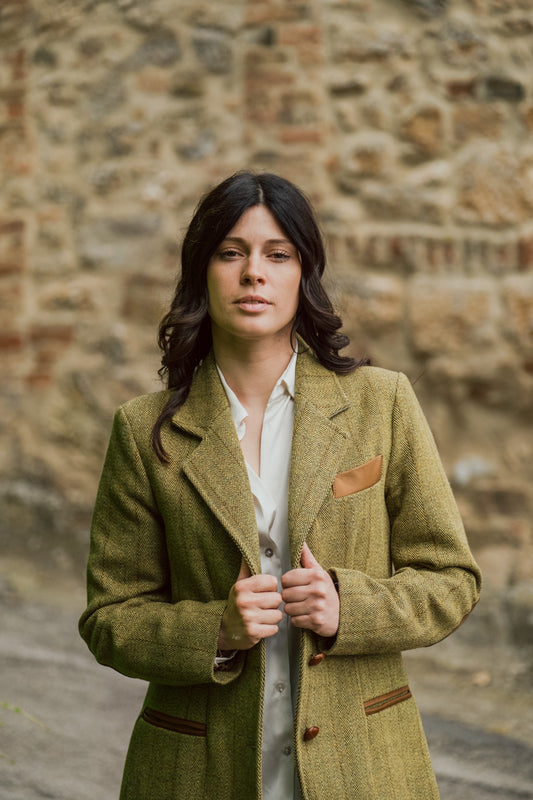 Viola lana tweed verde