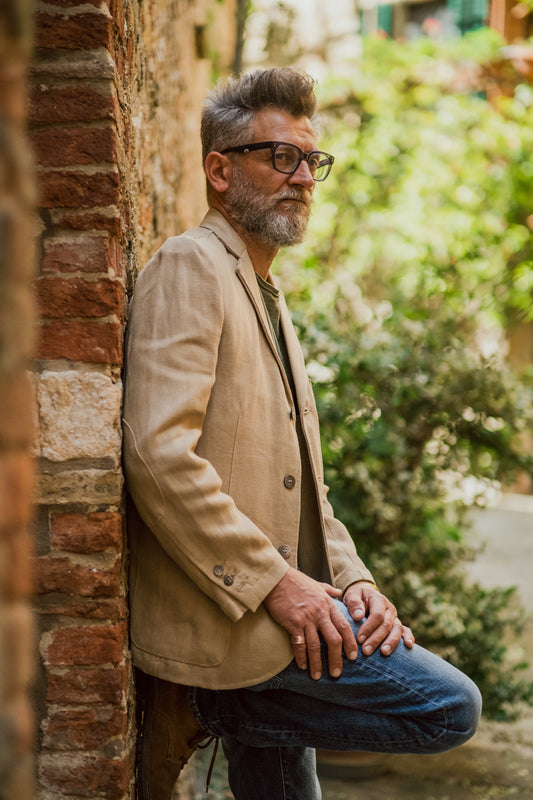 Giacca lino coloniale modello "Buttero"