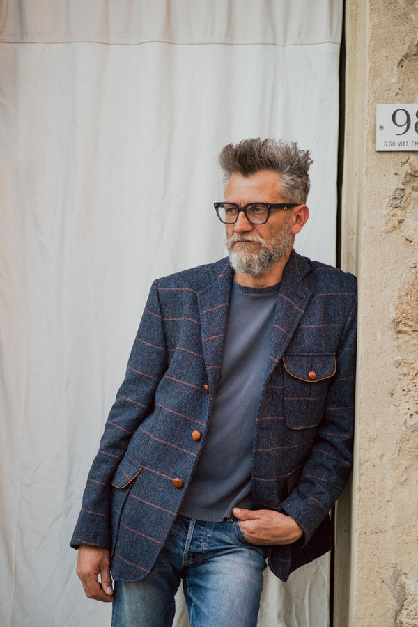 Giacca lana tweed modello "Buttero"