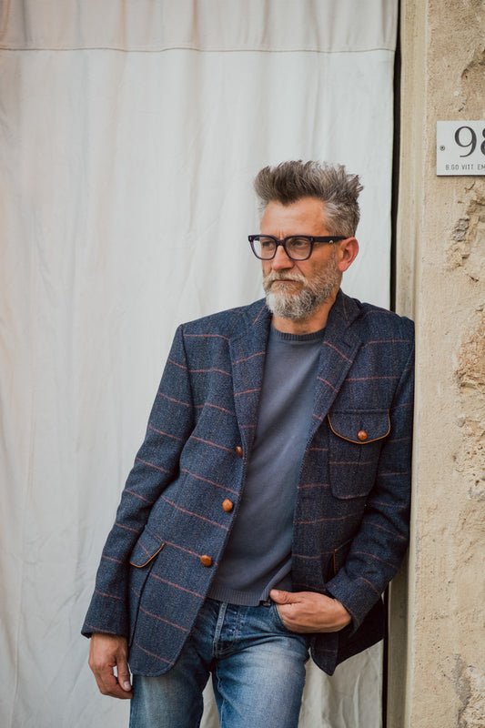 Giacca lana tweed modello "Buttero"