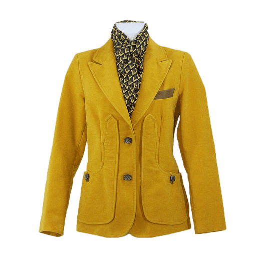 Violetta fustagno giallo e rifiniture in pelle