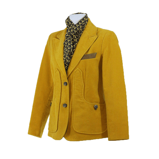 Violetta fustagno giallo e rifiniture in pelle