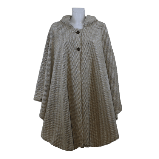 Mantella lana beige melange modello "Luisella" - taglia unica